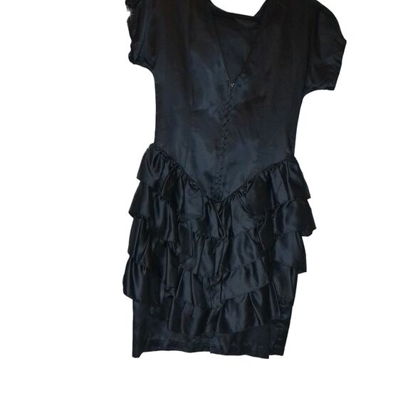 Kellwood Company Black Tiered Ruffle Dress Dark Academia Whimsigoth Size 9 READ - Picture 6 of 12